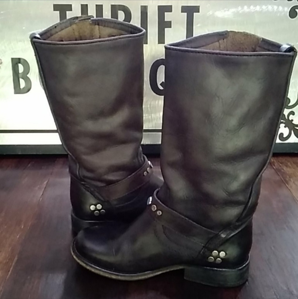 Steve Madden black leather boots, size 6 - Picture 4 of 6